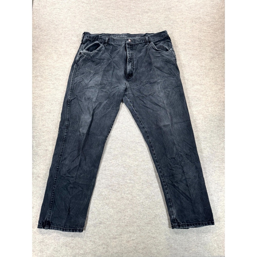 Rustler Jeans Mens 42x30 Black Denim Dark Wash 5-Pockets Ankle Straight Leg